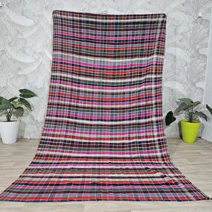 5,2x9 FT Authentic old Berber blanket -HAIK VINTAGE hand-woven Moroccan blanket-unique- boho- old fabric  160x278  cm