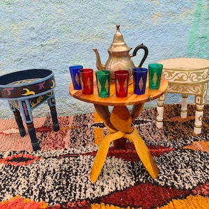 Ensemble de 6 verres à thé marocains, tasses de style artisanal multi-design,