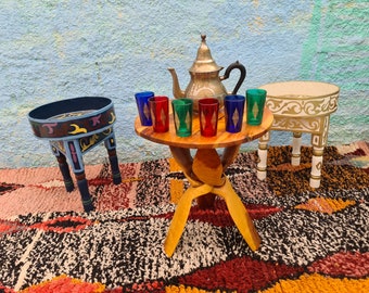 Ensemble de 6 verres à thé marocains, tasses de style artisanal multi-design,