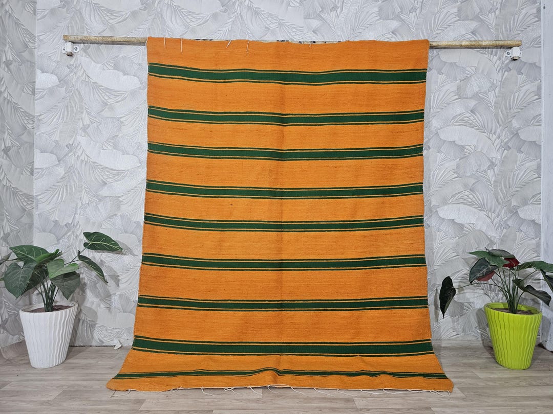 手織りベルベルブランケット：6.2x7.6フィートのヴィンテージモロッコ