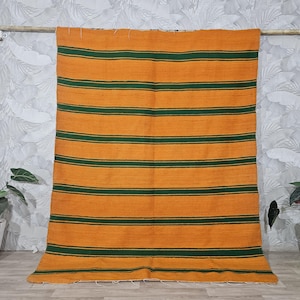 6,2x7,6 FT Authentic old Berber -HAIK VINTAGE hand-woven Moroccan blanket-unique-boho- old fabric  190x234cm,Cozy Blanket,halloween blanket