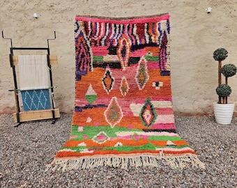 Handmade Moroccan Wool Rug – Colorful Abstract Berber Carpet