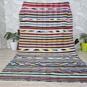 6,2x9,9 FT Authentic old Berber blanket -HAIK VINTAGE hand-woven Moroccan blanket-unique- boho- old fabric  190x303cm
