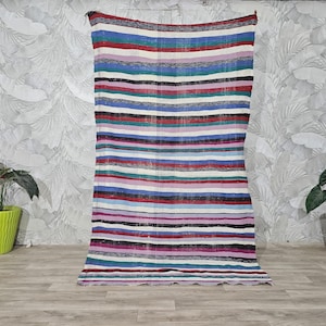 3,8x8,5 FT Authentic old Berber blanket -HAIK VINTAGE hand-woven Moroccan blanket-unique- boho- old fabric 118x260 cm