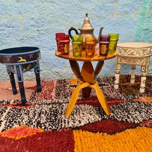 verres Beldi 6 tasses ou 12 tasses, verrerie recyclée, thé marocain vintage, maroquin fait main,