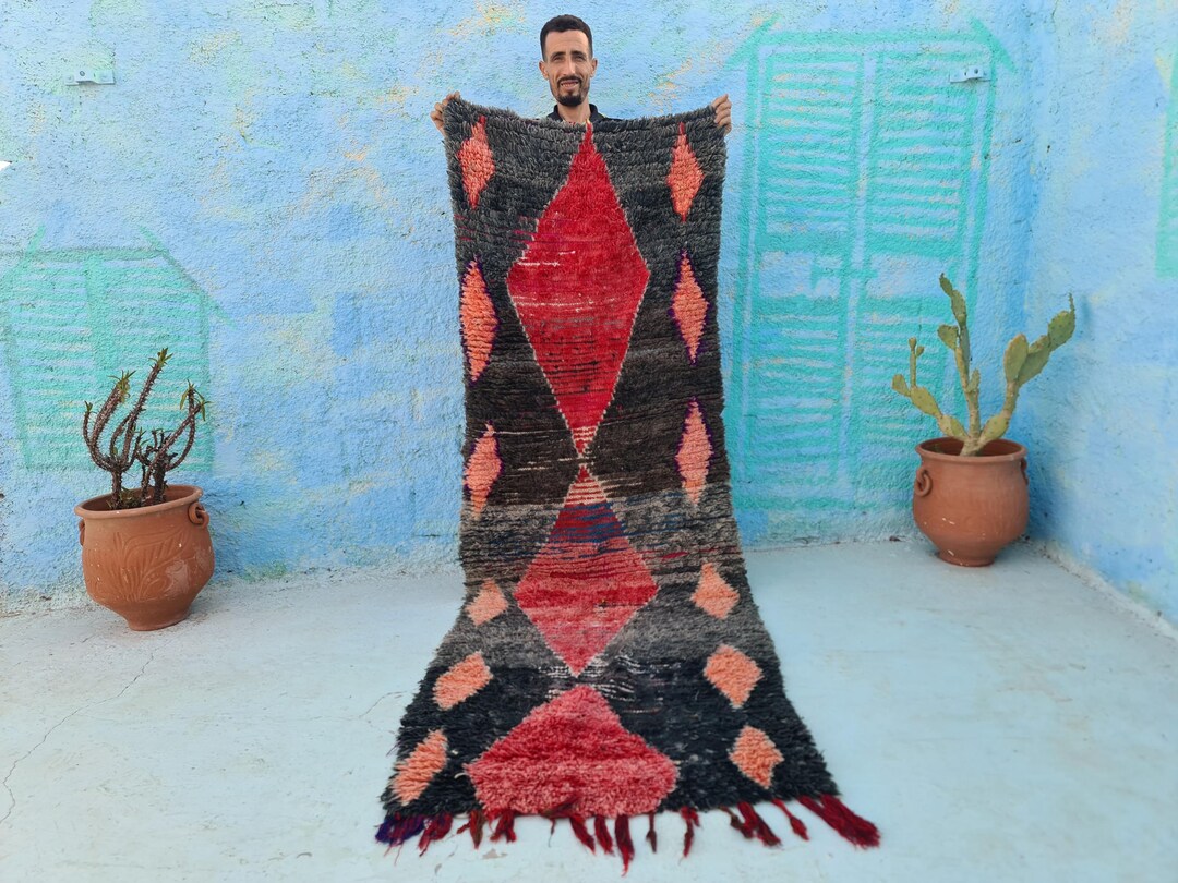 Tapis marocain berbère rouge vintage - Artisanat marocain - Tapis - 235
