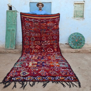 Vintage Moroccan Rug Rehamna Antique Area Rug, Art Carpet, Best Floor Runner