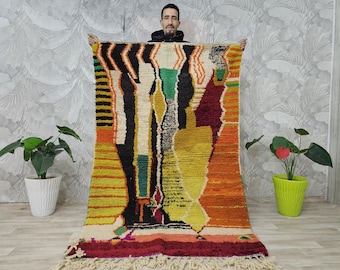 Handgewebter Berber Teppich: Bunter Berber Teppich