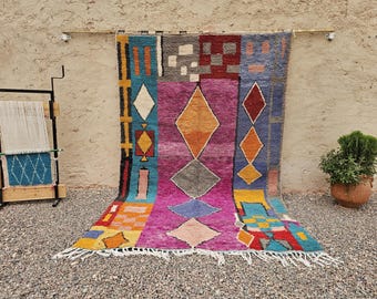 Handmade Moroccan Azilal-Style Rug – Bright Pink Berber Carpet