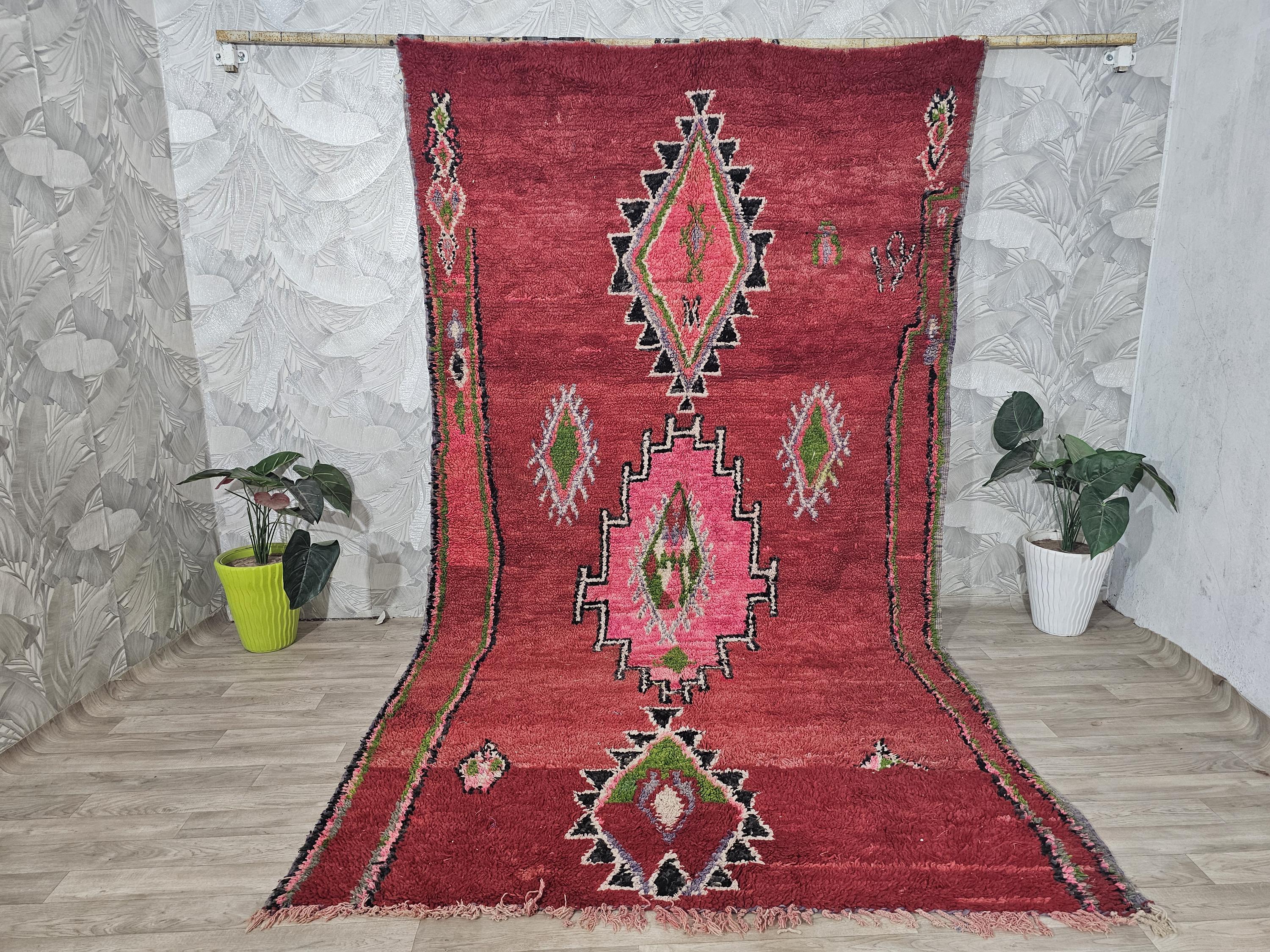 ヴィンテージ モロッコ ラグ - 本物の手織りベルベル - 100% ウール