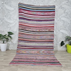 4,5x8 FT Authentic old Berber blanket -HAIK VINTAGE hand-woven Moroccan blanket-unique- boho- old fabric   140x252 cm