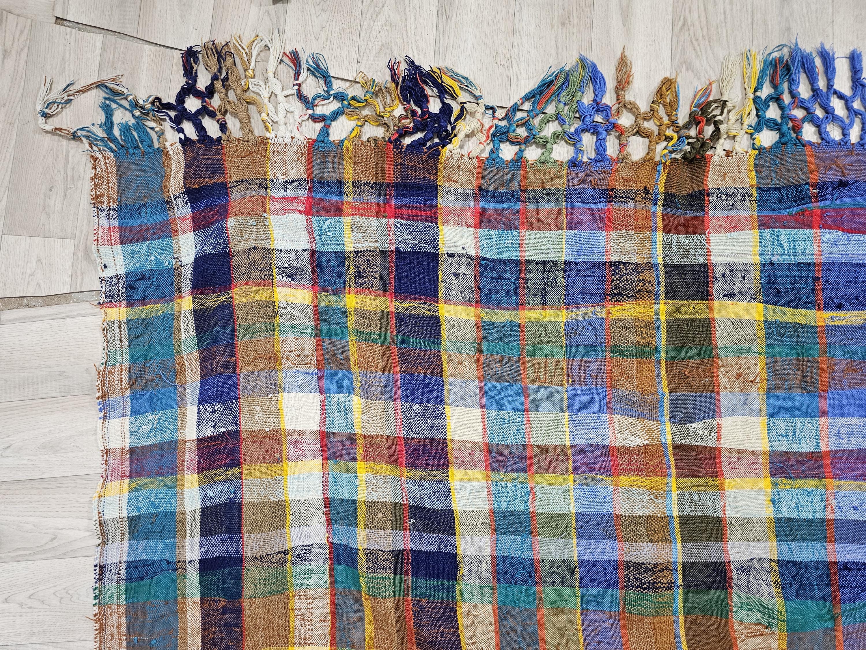 5,4 x 9,9 FT 本物の古いベルベルブランケット - HAIK VINTAGE