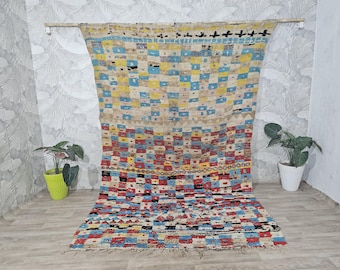 Vintage Azilal Rug 6x9.8 ft: Handwoven Moroccan Bohemian Decor
