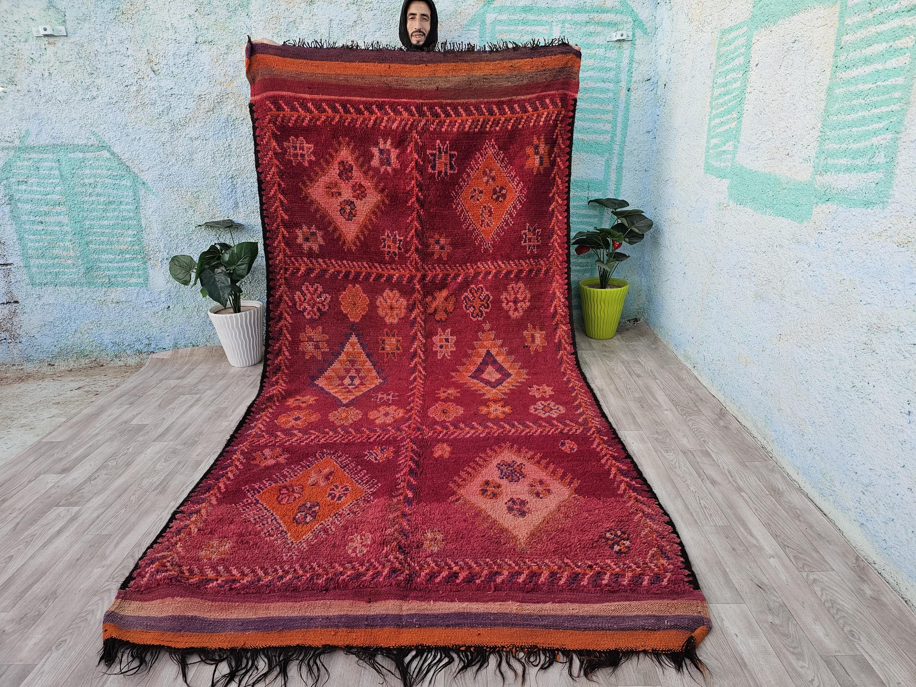 【vintage】229cm×164cm ベルベル人作　モロッコ産　ヴィンテージ vintage】229cm×164cm ベルベル人作モロッコ産ヴィンテージ