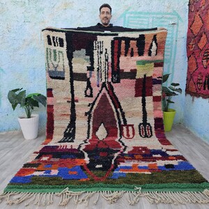 Handmade Wool Moroccan Rug: Beni Ourain Style Berber Carpet