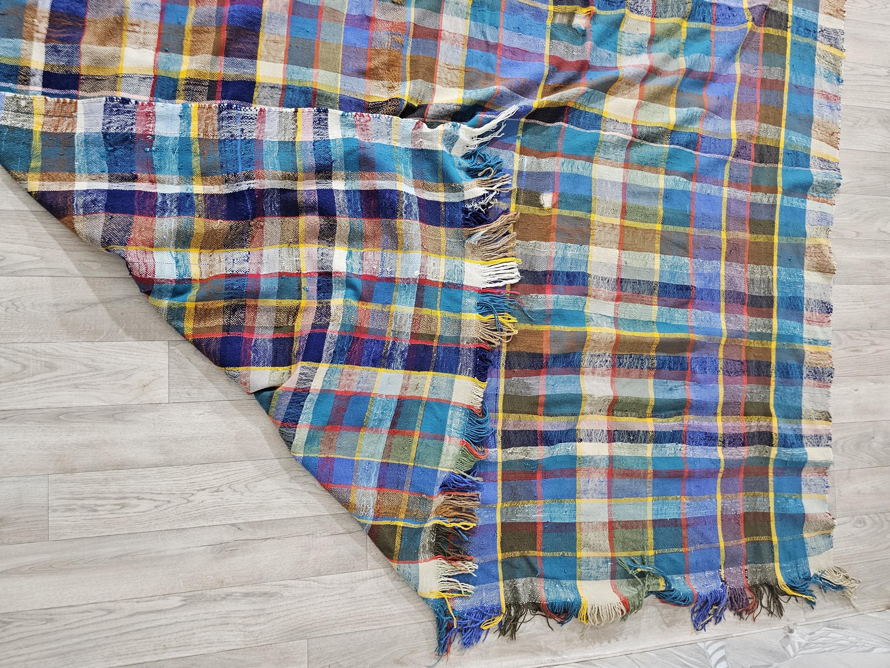 5,4 x 9,9 FT 本物の古いベルベルブランケット - HAIK VINTAGE