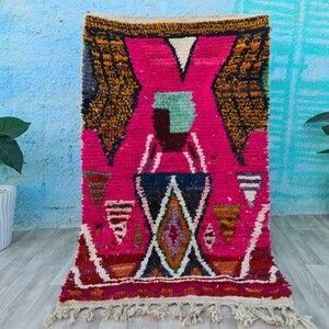 Custom Pink Boujaad rug, Orange Morrocan rug, Soft shag wool rug, Moroccan Berber rug, Bohemian rug, Custom sized rug in ALL SIZES