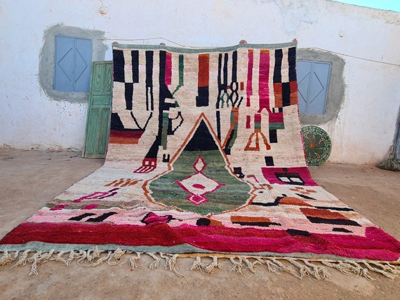 Custom Moroccan Berber Rug: Handmade Wool Green Rug
