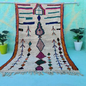 Handwoven Beni Ourain Rug: Authentic Moroccan Berber Wool Area Rug
