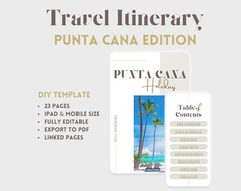 Punta Cana Holiday Travel Itinerary Mobile & iPad Template. Digital Editable Travel Planner. Canva Trip Organizer. Dominican Republic Guide