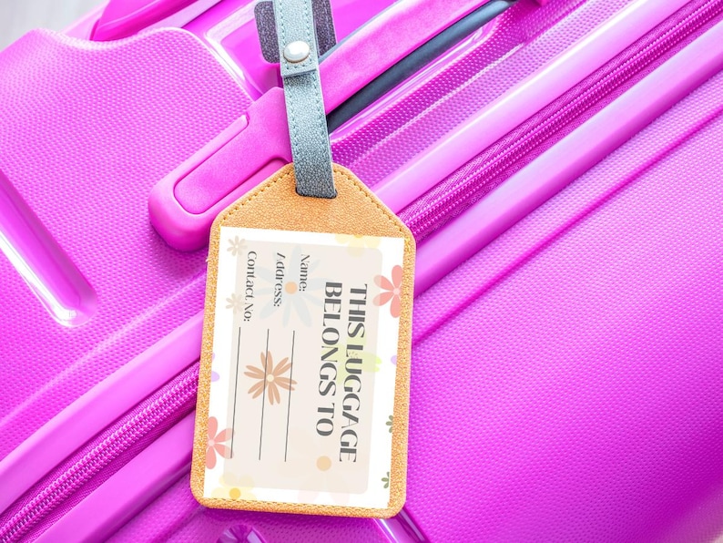 Editable Printable Luggage Tag Template. Travel Itinerary. Digital ...