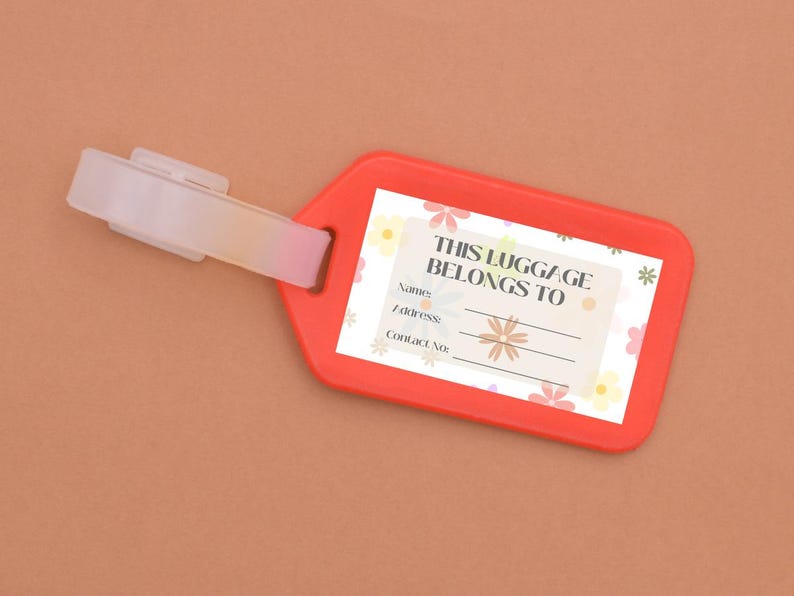 Editable Printable Luggage Tag Template. Travel Itinerary. Digital ...