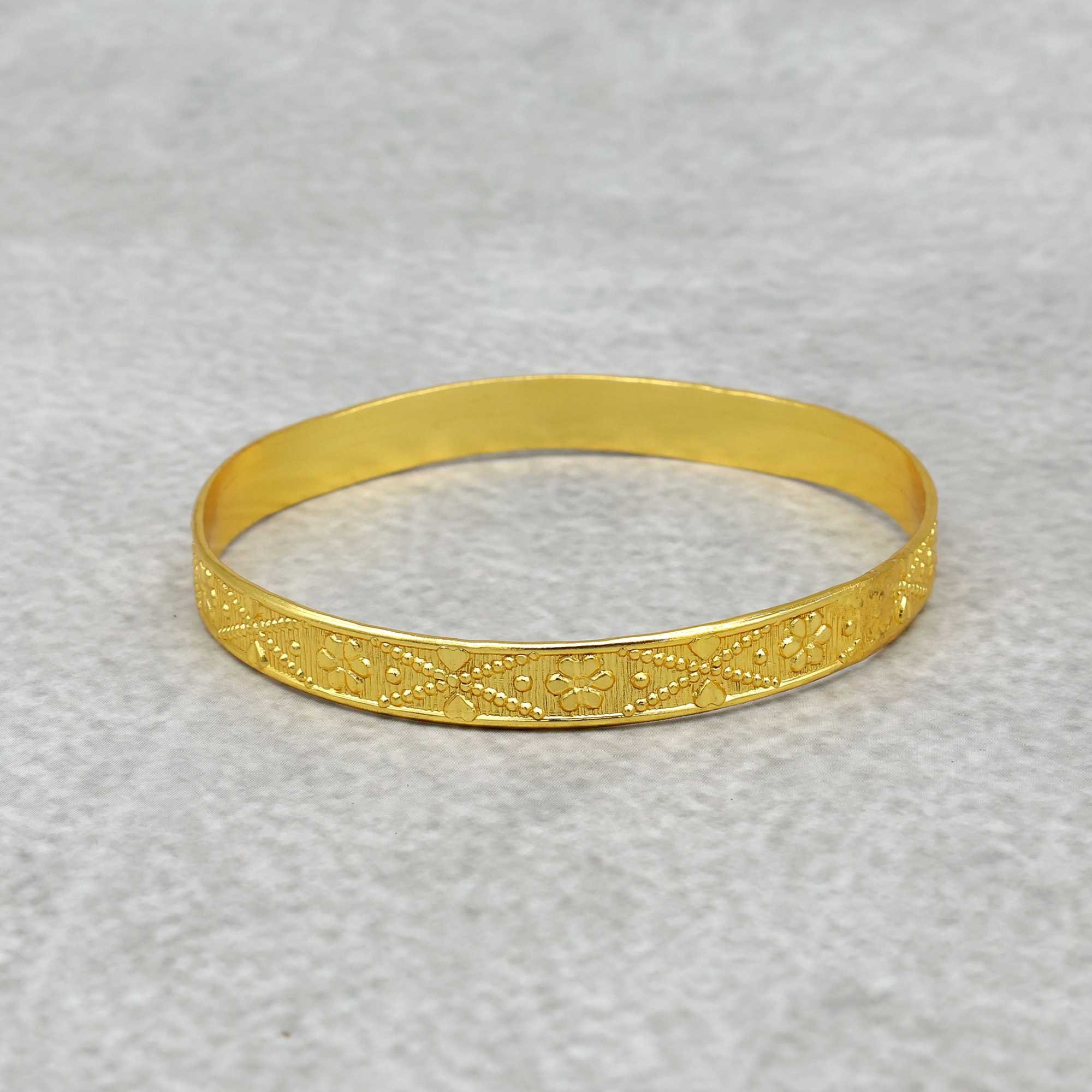 18k Gold Filled Flower Bangle: Stackable Brass Bangle, - Etsy