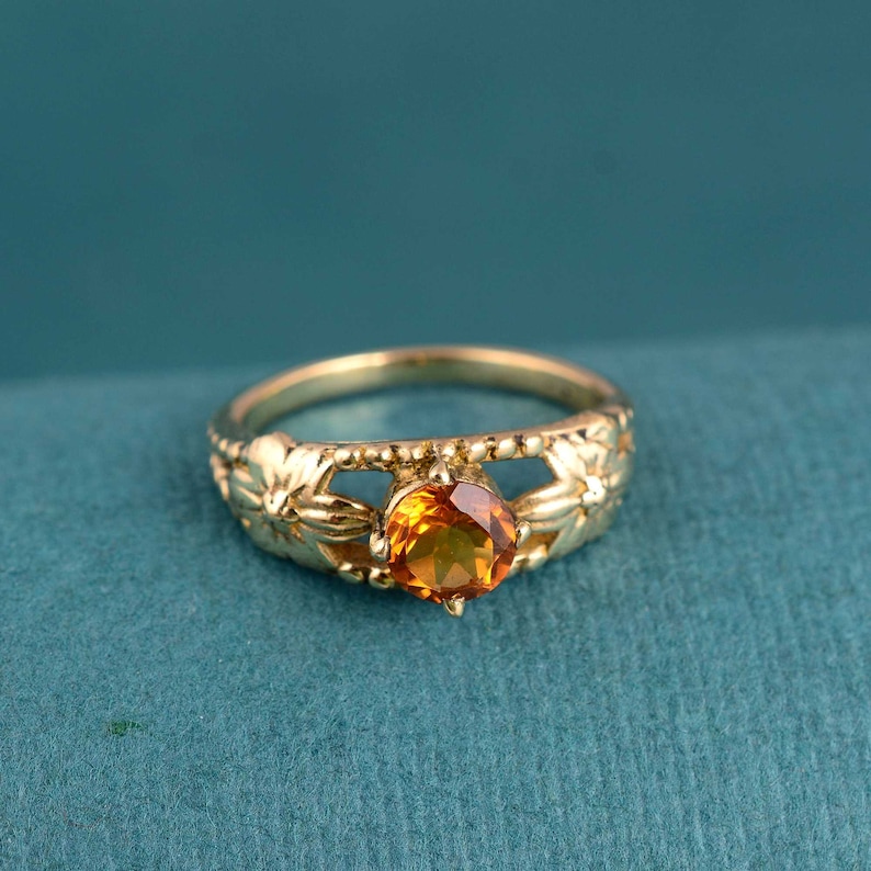 Yellow Citrine ring, Gemstone ring, Boho ring, Handmade Ring, Minimalist ring, Dainty ring, Gold Citrine ring, Gift for her, Women's ring image 3