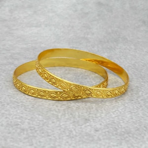 Handmade 18K Gold Filled Bangle Bracelet: Thin Minimalist Jewelry,