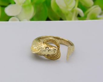 Gold Snake Ring: Symbolic Serpent Jewelry, Gothic Statement Ring,