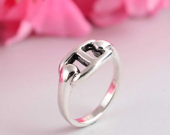 Hermes Logo Ring, Chaine D Ancare ring, 925 Starling Silver, Buckle Ring, Bohemian ring, Handmade Ring, Promise Ring, Gift for her, Women's