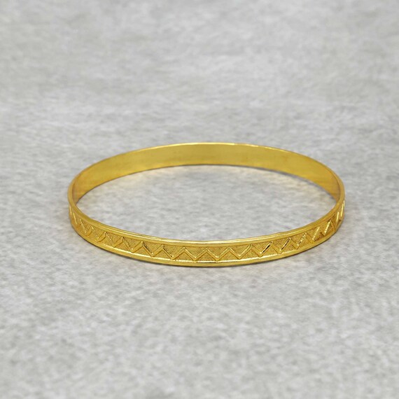 18k Gold Filled Zig-zag Bangle: Handmade Brass Wave Bangle, - Etsy