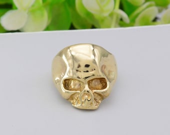 Brass Skull Ring: Vintage Goth Memento Mori Ring,