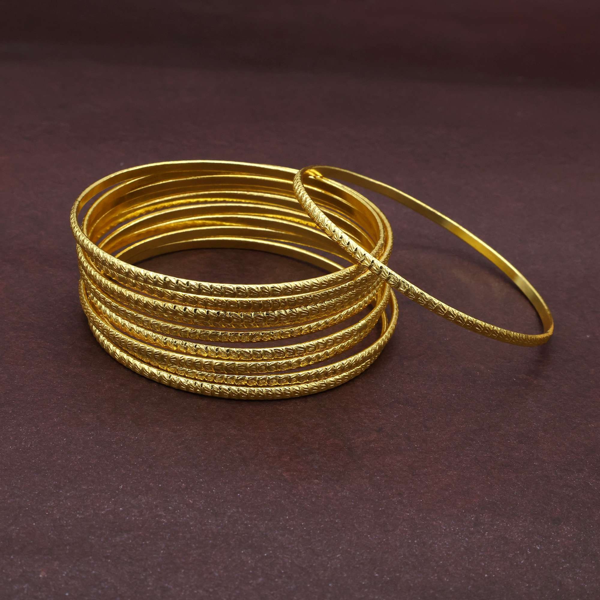 Simple plain gold bangles discount