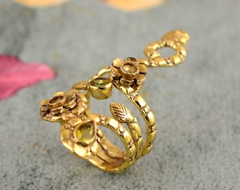 Gold Arthritis Ring, Flower Trigger Finger Ring, Arthritis flower ring, bridesmaid gift, unique Arthritis Ring, handmade gift, Bohemian ring