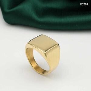 Signet Ring - Brass Ring - Unique Ring - Gold Ring - Square