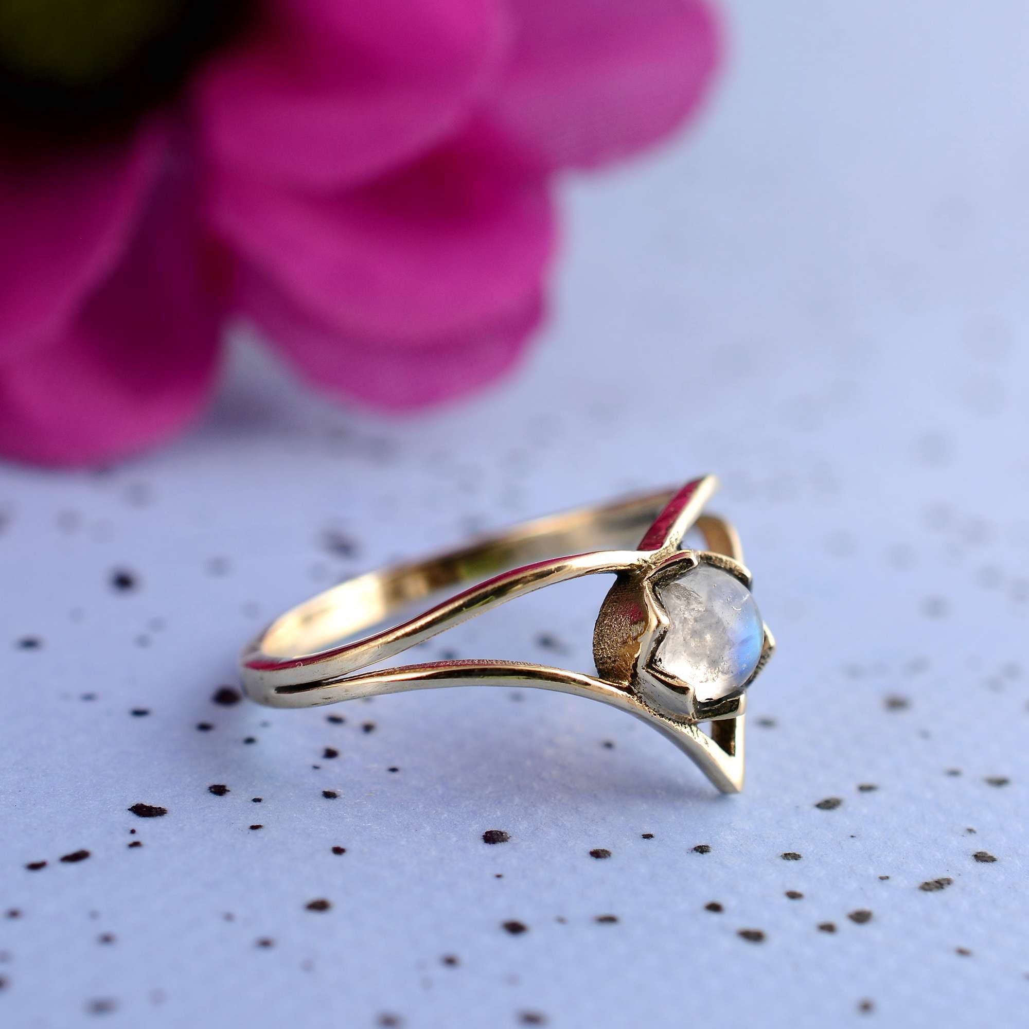 Moonstone Ring, Handmade Ring, Unique Ring, Vintage Ring, Boho Ring