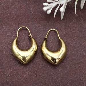 Brass Dangle Drop Earring, Romantic gold earring, African Jewelry, Fulani Style Earring, Statement earring, Ethnic Earring, Woodland Earring