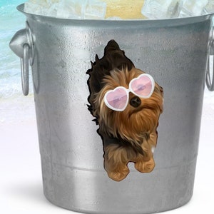 Yorkie Sticker / Super geeignet für Kindle, Laptop, Tumbler, Auto etc. / Outdoor & Indoor / UV-, Wasser- und Kratzfest / Entfernbar, Keine Rückstände