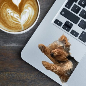 Pegatina Yorkie / Opciones blancas y transparentes / 4 tamaños disponibles / Ideal para computadora portátil, vaso, Kindle, maleta, etc. / Adecuado para uso en interiores