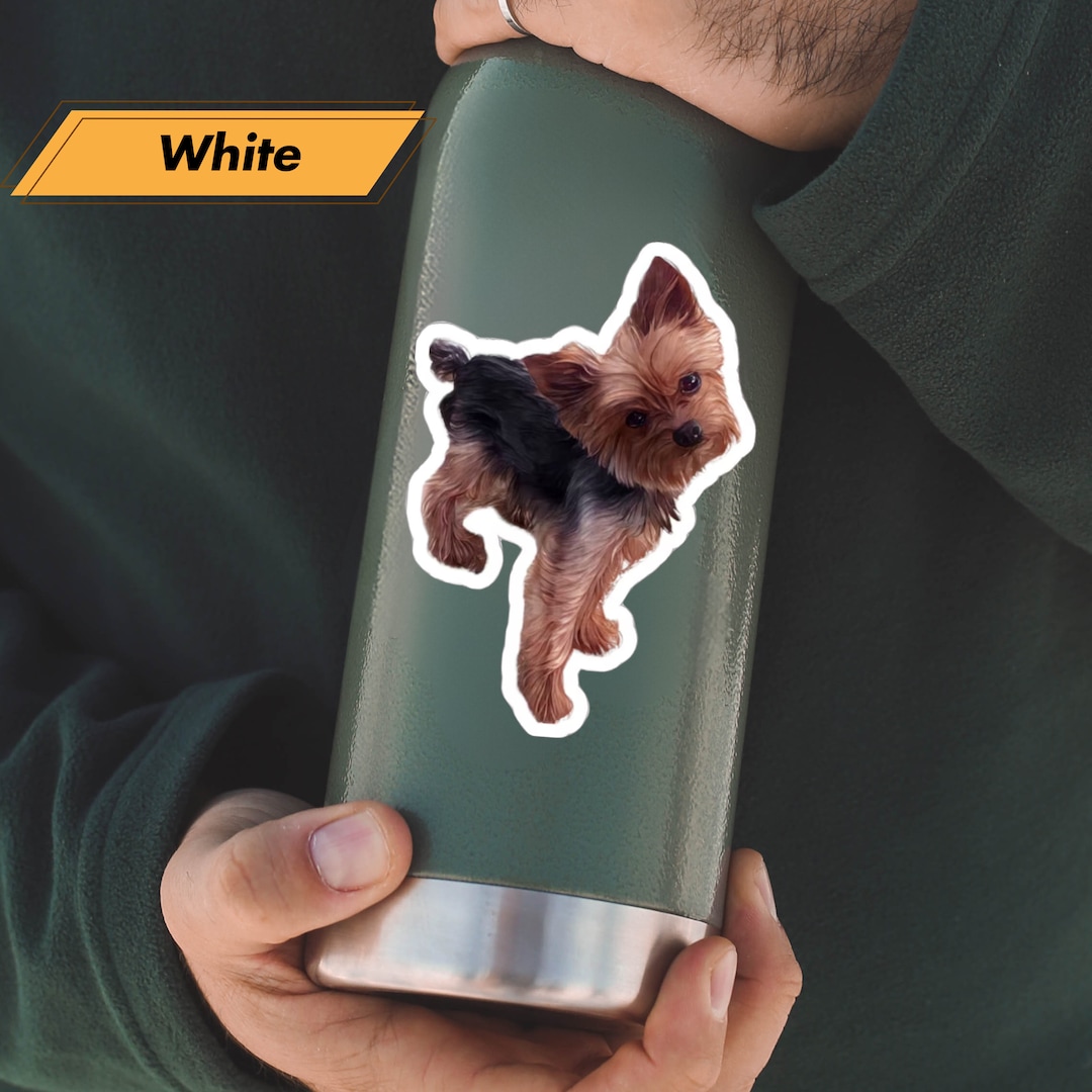 Yorki Sticker Transparent Yorkie Sticker / Decal for Laptop, Notebook Etc. / White & Transparent ...