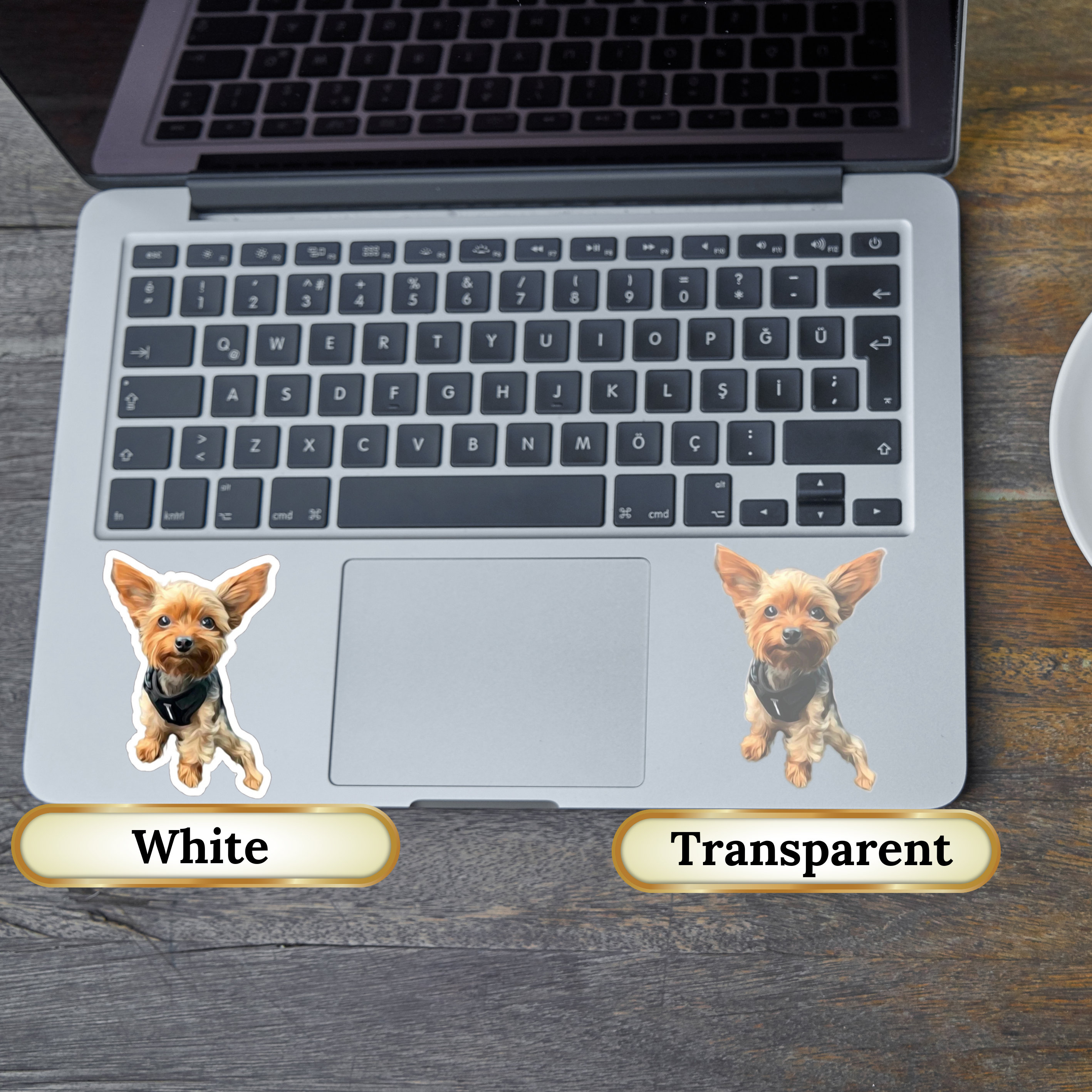 Yorki Sticker Transparent Yorkie Sticker / Decal for Laptop, Notebook Etc. / White & Transparent ...