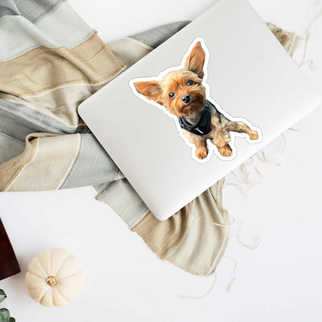Yorki Sticker Transparent Yorkie Sticker / Decal for Laptop, Notebook Etc. / White & Transparent ...