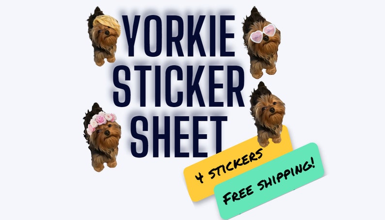 Yorkie Sticker Sheet - Etsy