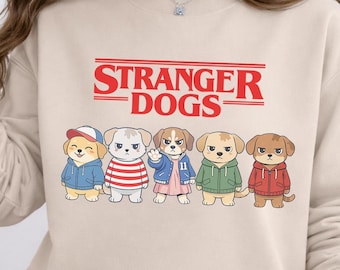 Stranger Dogs Shirt, Retro 80s Dog Graphic, Gift for Dog Lovers