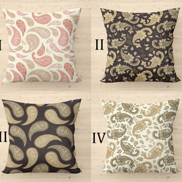 Paisley Design Digital Printed Pillow Covers - Ethnic Iranian India Design Modern Cushion Covers - Boteh Pillow Covers -  Home Gifts