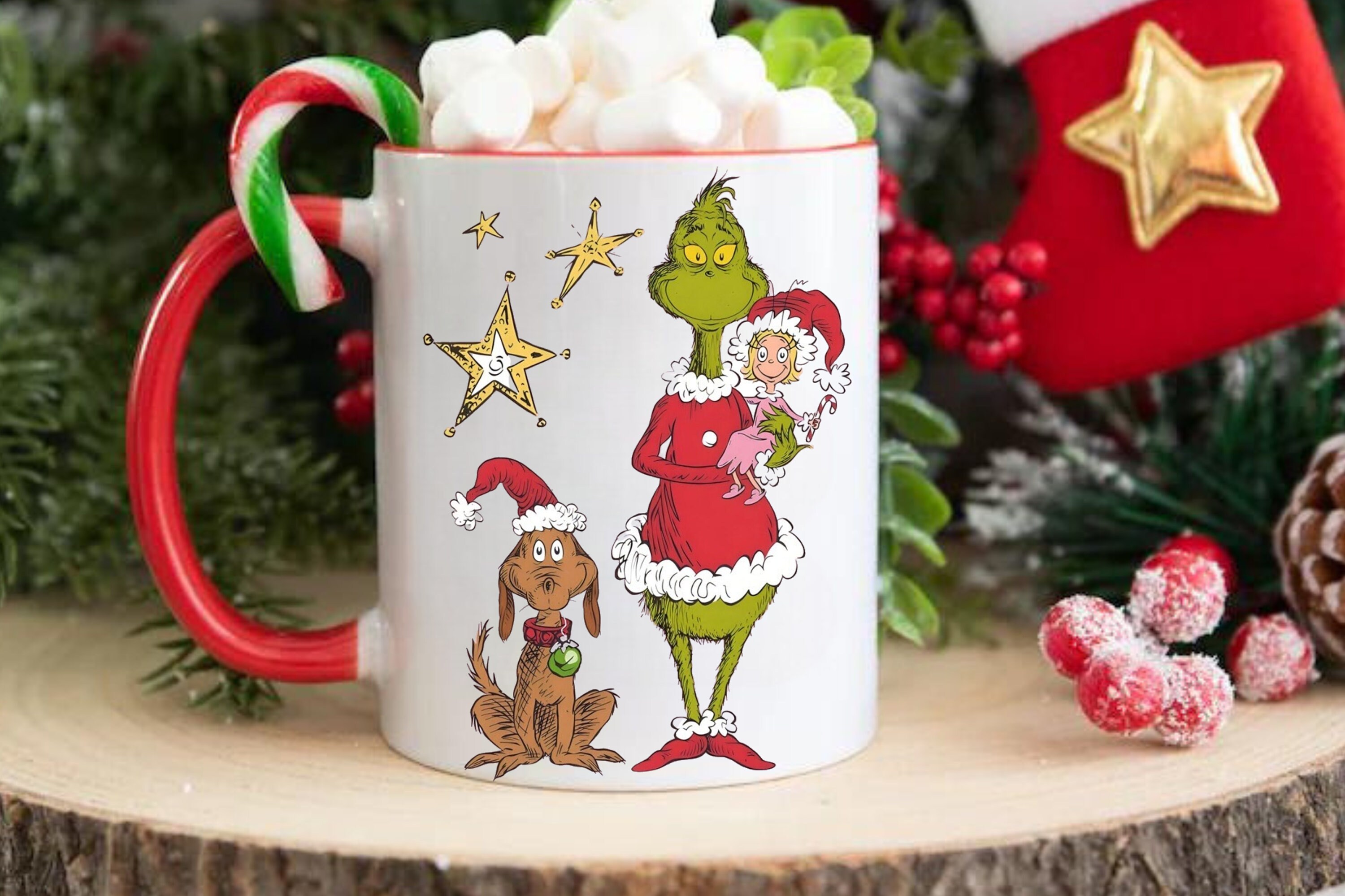 Tazza Personalizzata Grinch GRAVURZEILE: Stampa Verde Scuro, Lavabile In Lavastoviglie E Microonde, 330 Ml