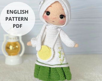 Hijabi TAQWA pop, Engels PDF amigurumi patroon, Ramadan, gehaakte hijab pop, Amigurumi pop, Amigurumi hijab pop, gehaakte taqwa pop