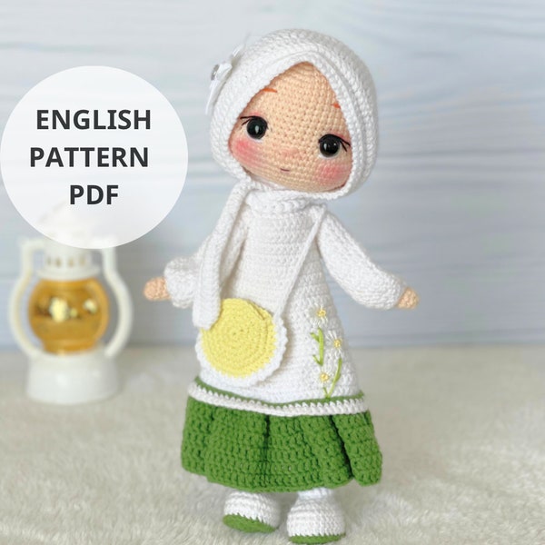 Hijabi TAQWA Puppe, Englisch PDF Amigurumi Pattern, Ramadan, Hijab Häkelpuppe, Amigurumi-Puppe, Amigurumi Hijab-Puppe, Taqwa-Häkelpuppe