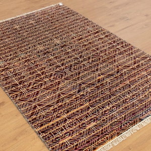 9x12 Boho Oushak Rugs | Geometric Oriental Wool Rugs | Modern Oushak Vintage Area Hand knotted Rugs | Turkish Oushak Handmade Rugs 68809